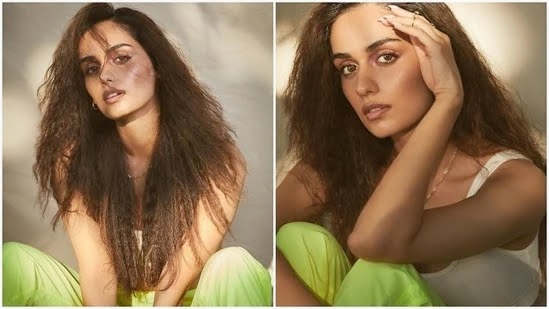 Manushi Chhillar in crop top and joggers makes glam statement for neon fashion