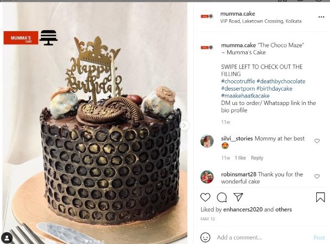 Floral Cake . . . Inside: Double Chocolate Mousse Cake . . #bakingmumma  #cakeinspiration #kolkatacakes #cakestoorderkolkata #cakesko... | Instagram