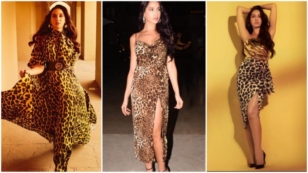 Nora Fatehi Flaunting her Toned abs in an Animal Print