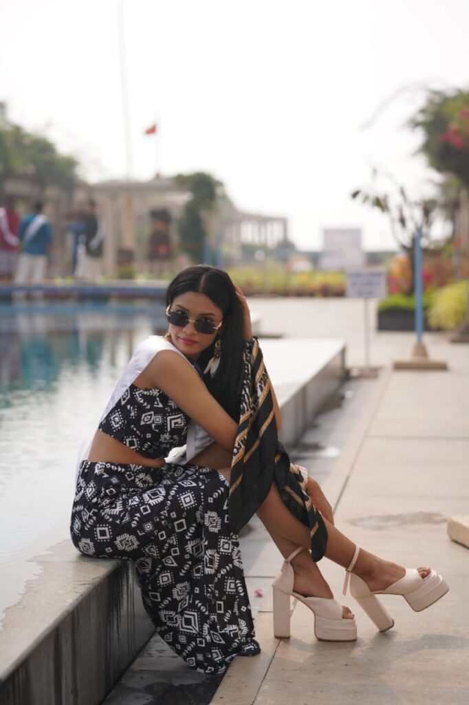 Titikshya Dhurua representing Odisha during beach wear round at Mission Dreams pageant